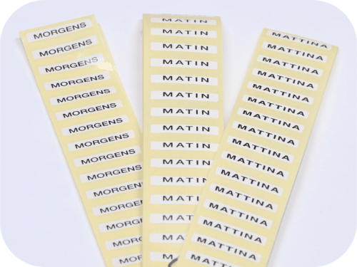 Einnahmezeiten Sticker zur Beschriftung